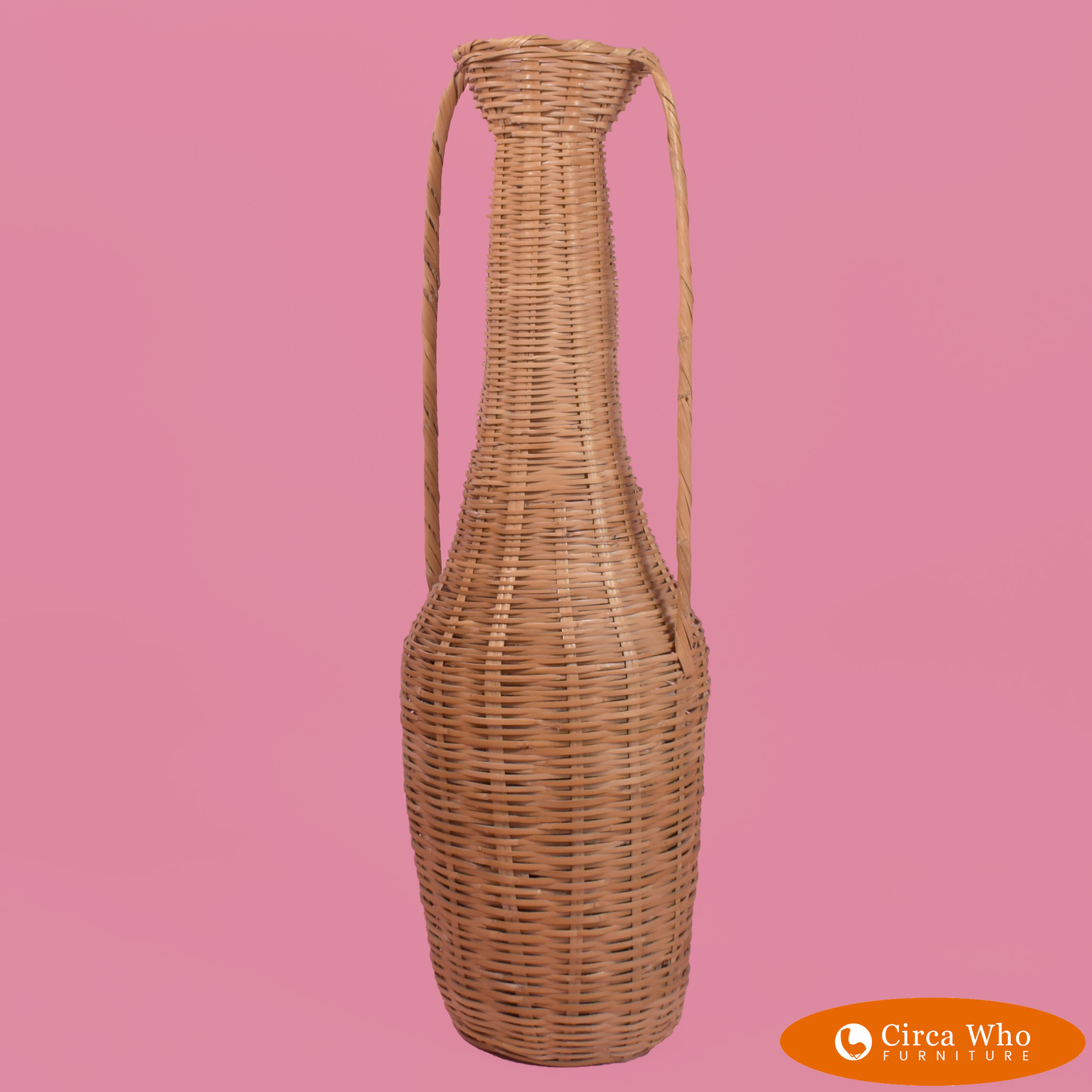 Tall Rattan Vase