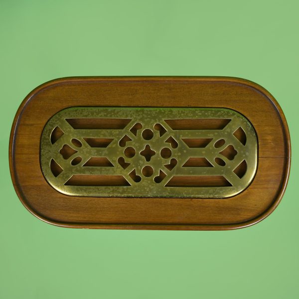 Teak and Brass Occasional Table