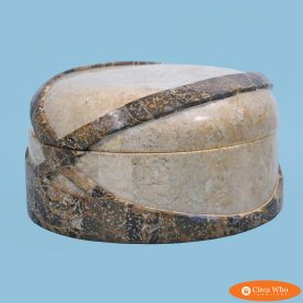 Tessellated Stone Round Box