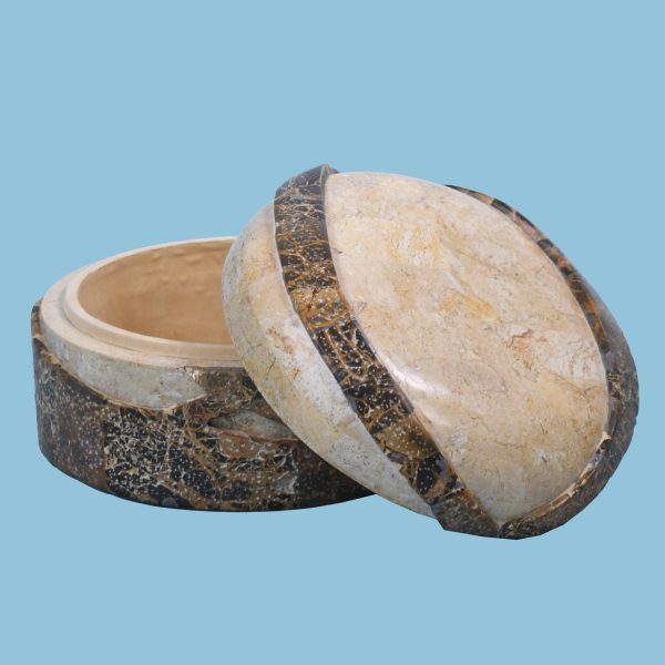 Tessellated Stone Round Box
