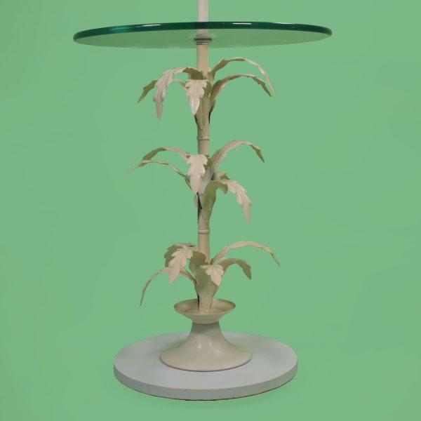 Tole Floor Lamp With Table