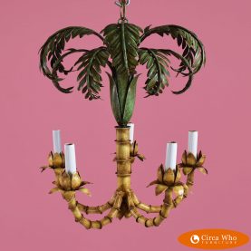 Small Tole Palm Tree Chandelier