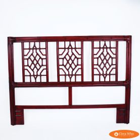 Tortoise Shell Fretwork Queen Headboard