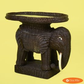 Woven Rattan Brown Elephant Table/Tray