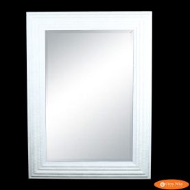 Triple Faux Bamboo White Mirror