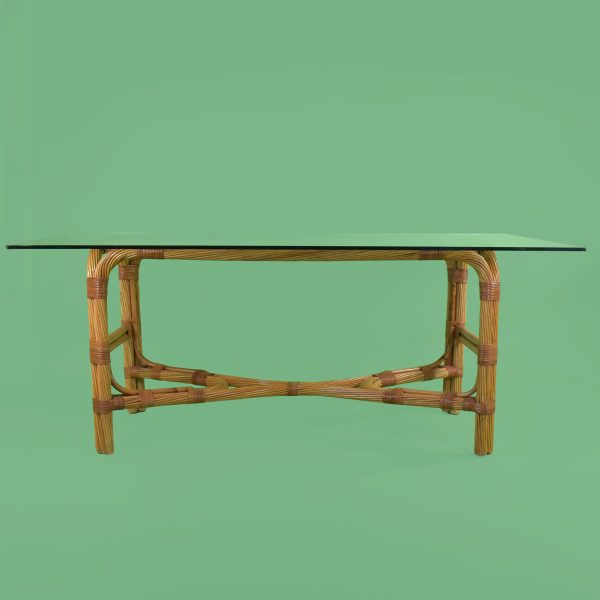 Twisted Rattan Rectangular Dining Table