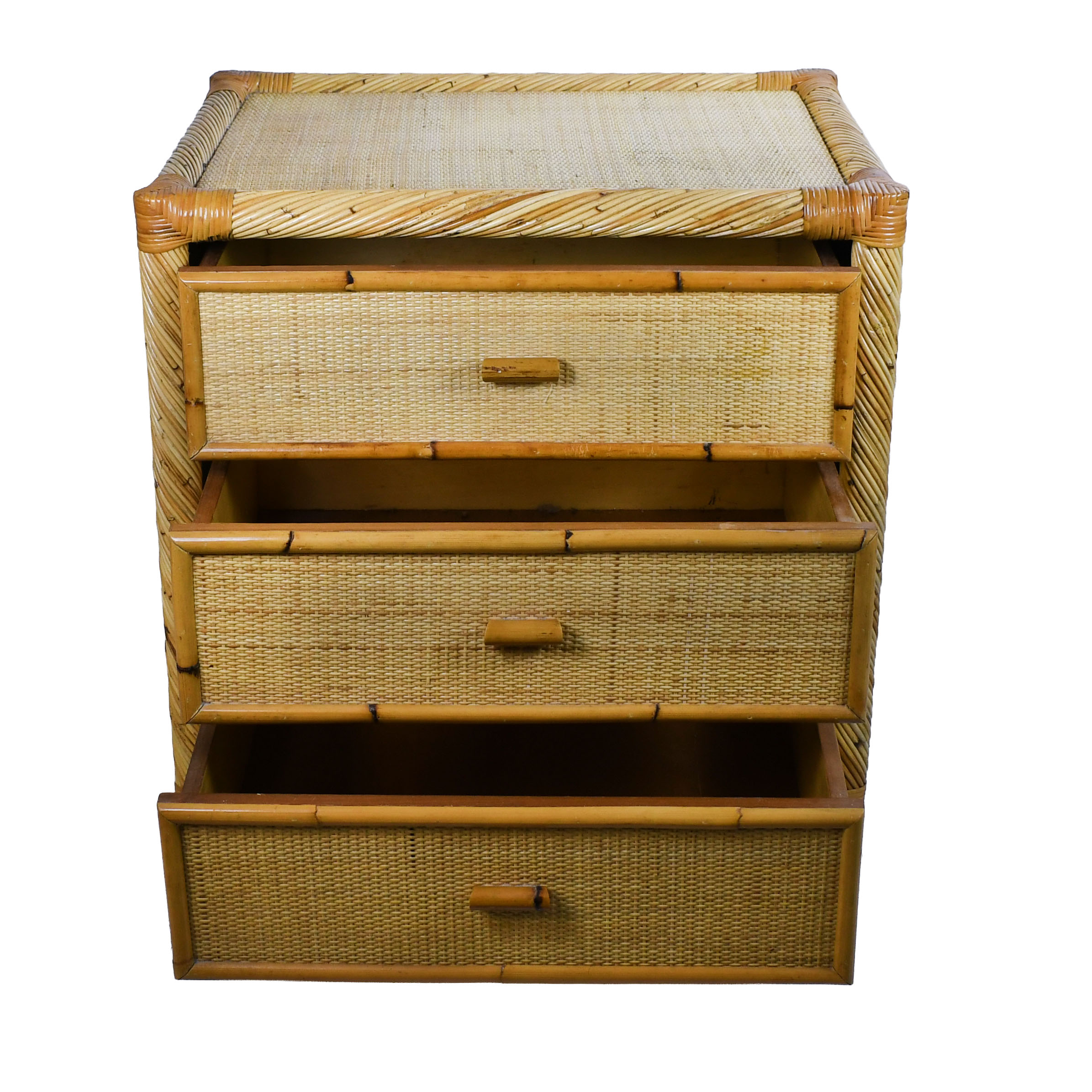 Twisted Rattan and Cane Chest Attributed to Bielecky Brothers