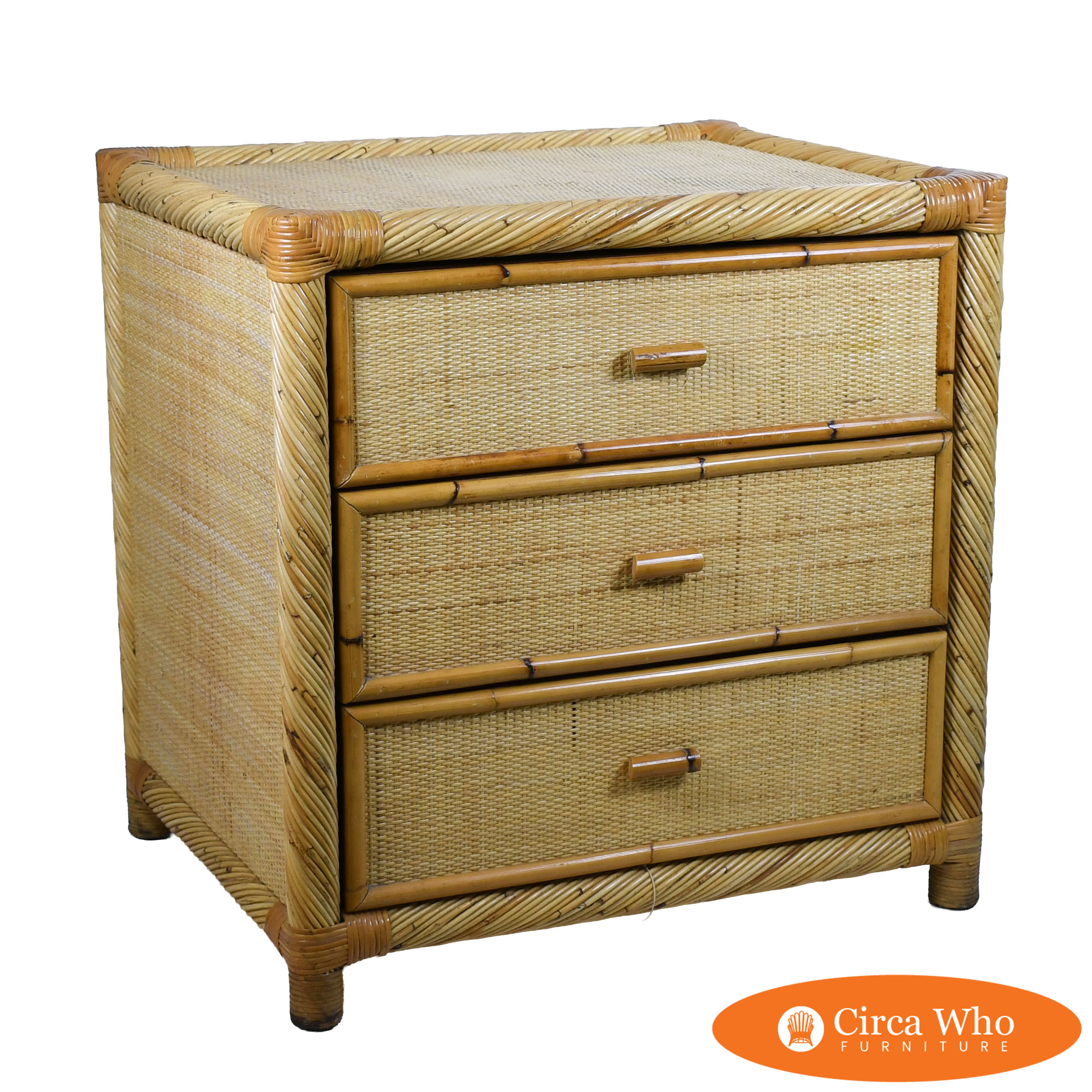 Twisted Rattan and Cane Chest Attributed to Bielecky Brothers