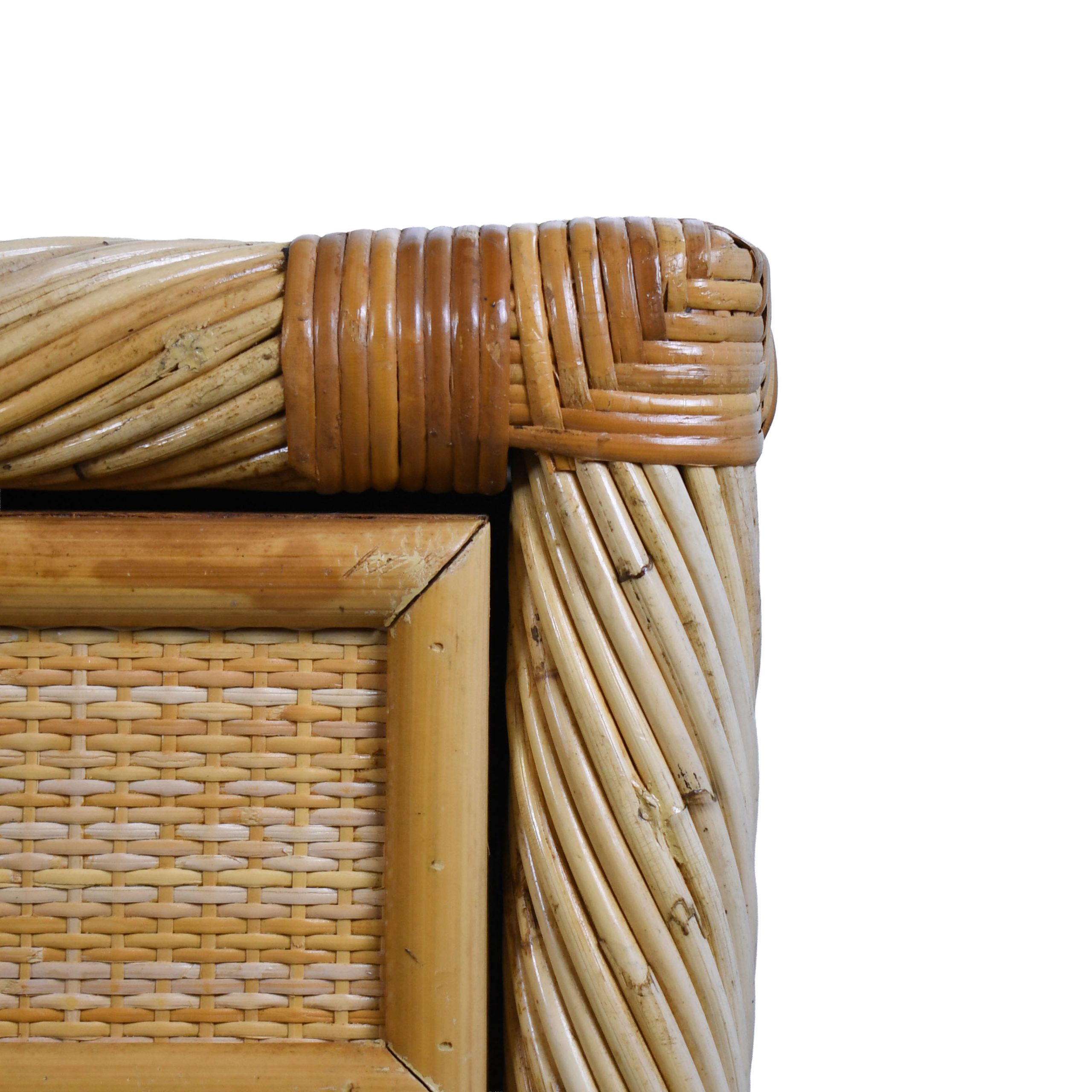 Twisted Rattan and Cane Desk Attributed to Bielecky Brothers