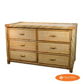 Twisted Rattan and Cane Double Dresser Attributed to Bielecky Brothers