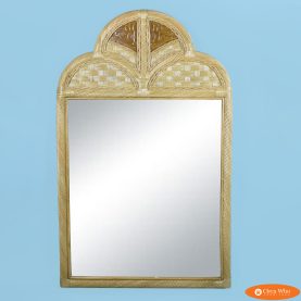 Twisted Rattan and Woven Rattan Mirror