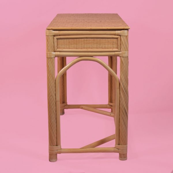 Twisted and Woven Rattan Vanity Desk