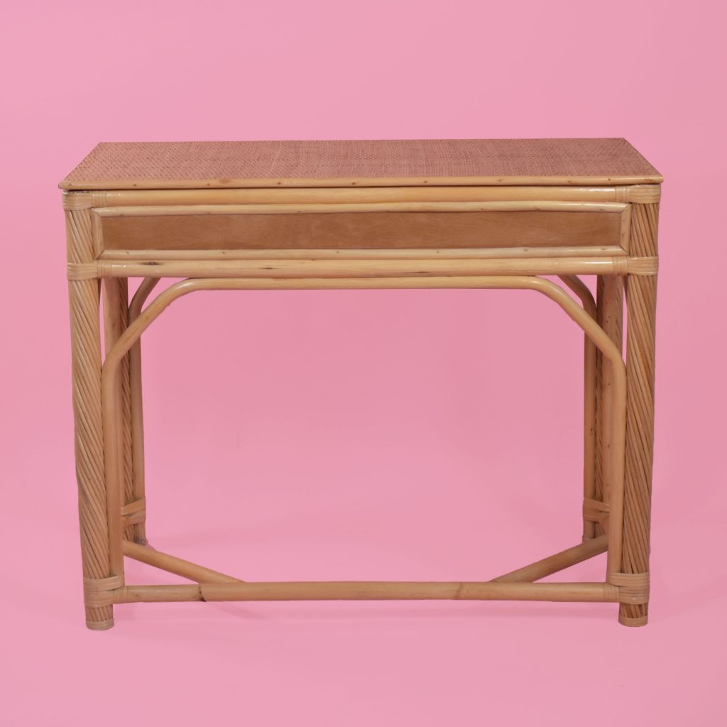 Twisted and Woven Rattan Vanity Desk Circa Who