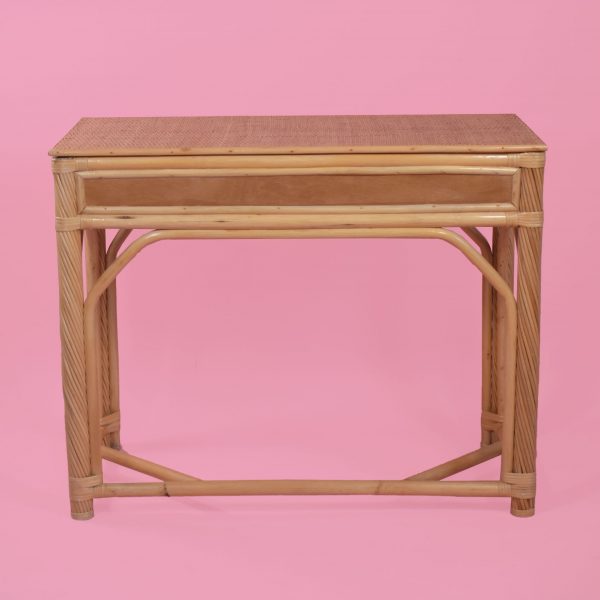 Twisted and Woven Rattan Vanity Desk