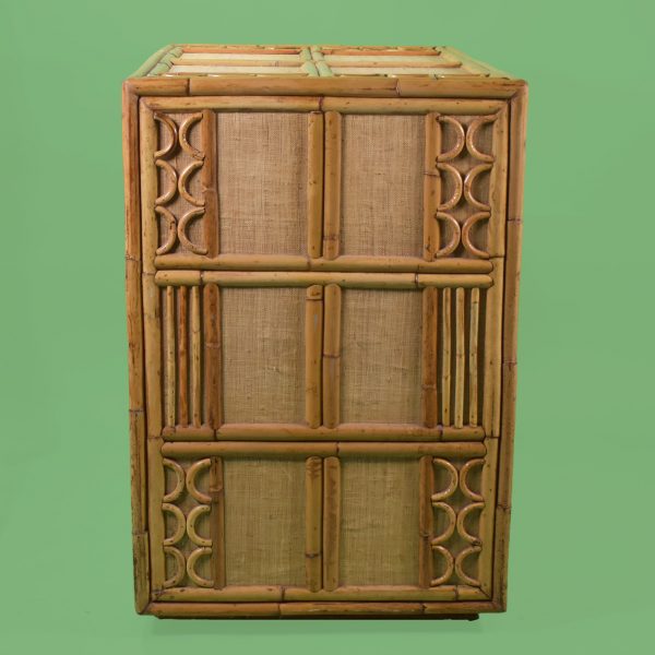 Unique Bamboo and Grasscloth Cabinet