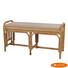 Upholstered Bamboo Bench