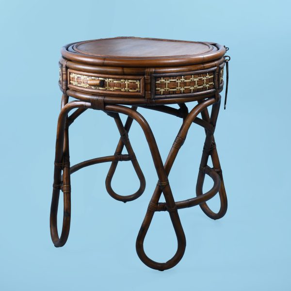 Vintage Art Deco Folding Rattan Desk With Chair