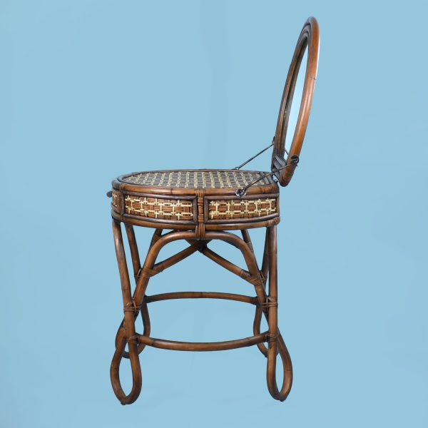 Vintage Art Deco Folding Rattan Desk With Chair