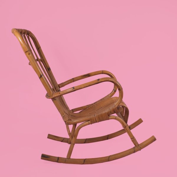 Vintage Bamboo Rocking Chair