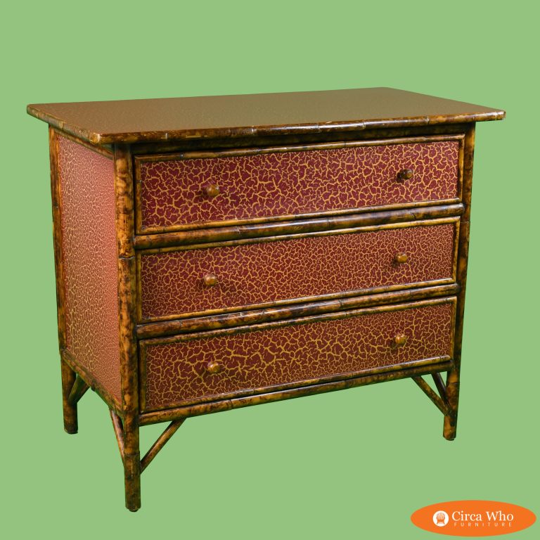 Vintage Bamboo Tortoise Cabinet