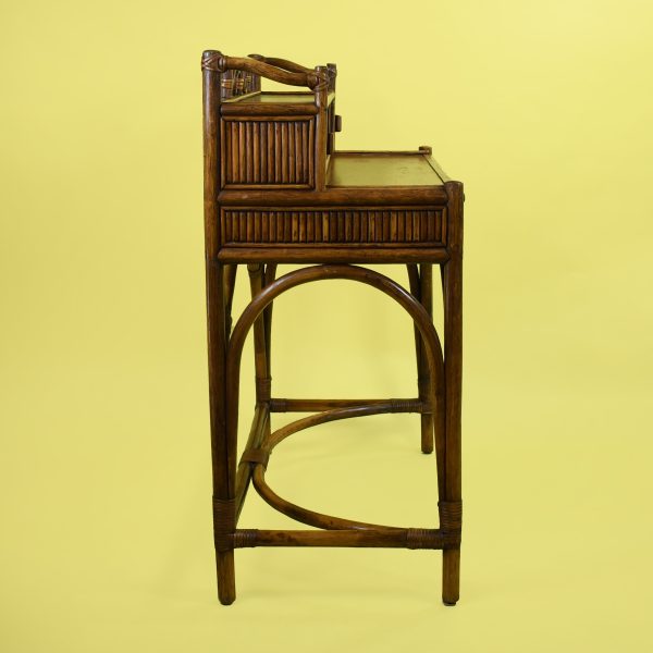 Vintage Bamboo Vanity Desk With Chair