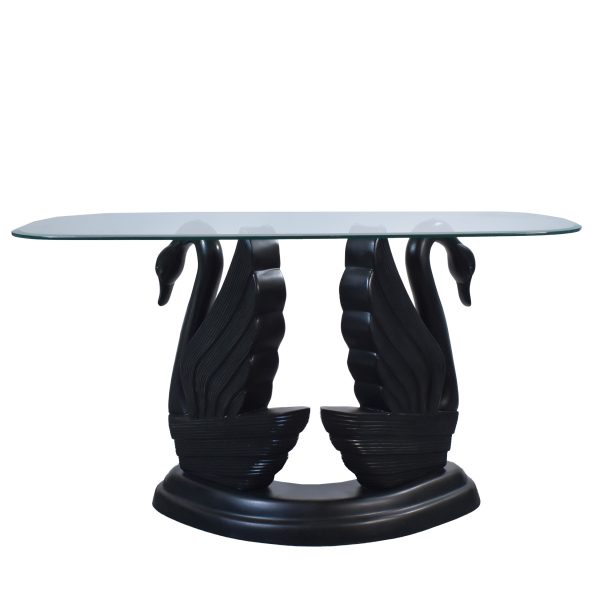 Vintage Black Swans Console Table