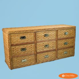 Vintage Braided Rattan Dresser