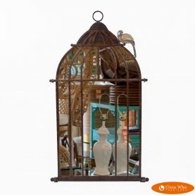 Vintage Brass Birdcage Mirror