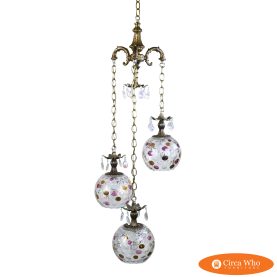 Vintage Brass Swag Chandelier