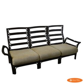 Vintage Brown Jordan Rattan Sofa
