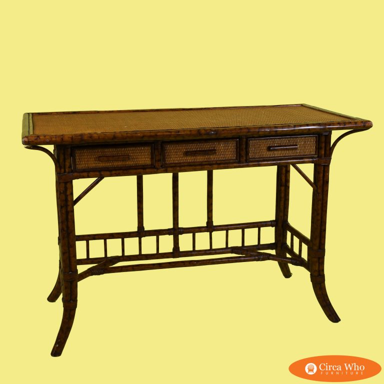 Vintage Burnt Bamboo Desk