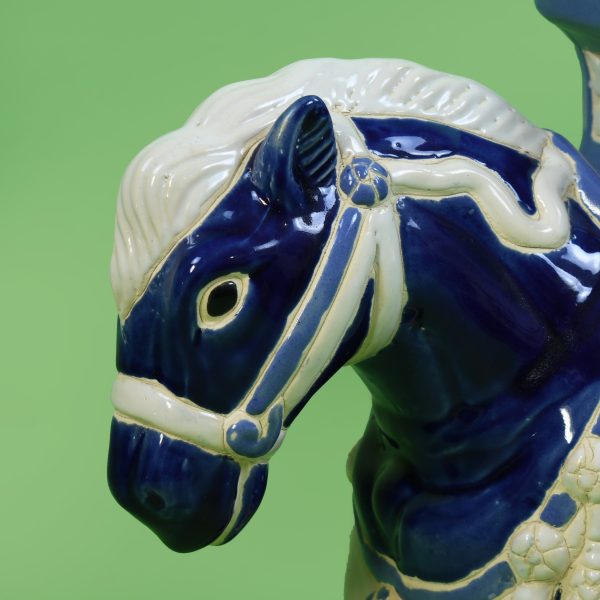 Vintage Ceramic Blue Horse