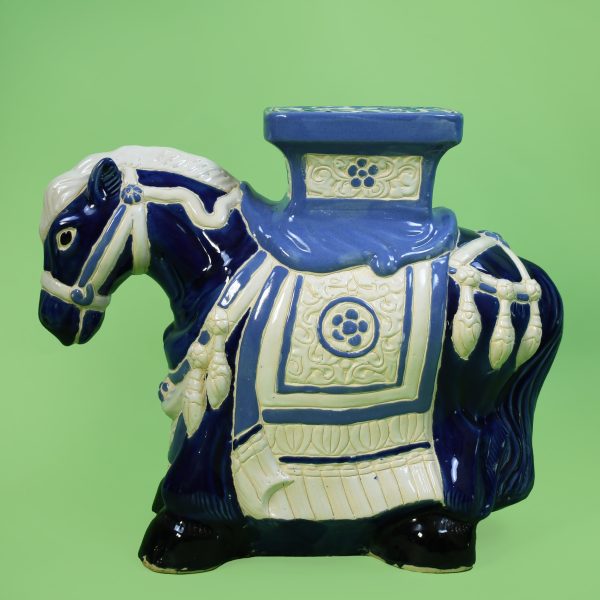 Vintage Ceramic Blue Horse