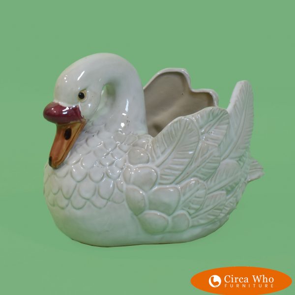 Vintage Ceramic Duck Plant Holder