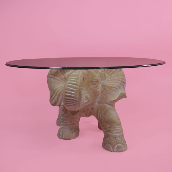 Vintage Ceramic Elephant Coffee Table