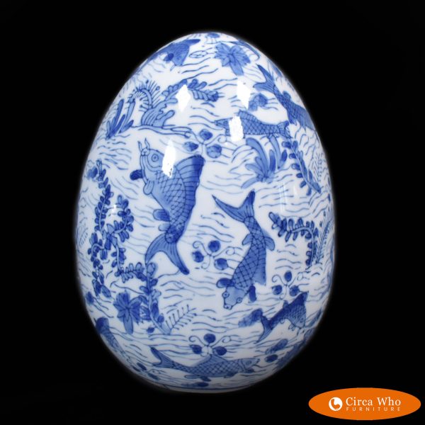 Vintage Chinoiserie Ceramic Egg