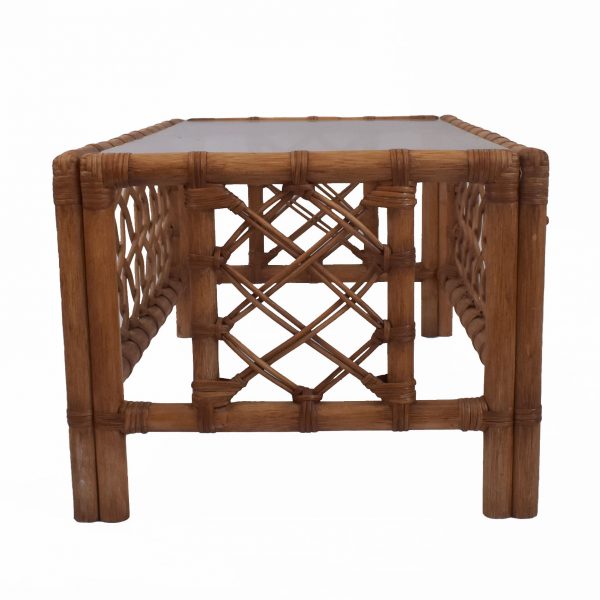 Vintage Chippendale Rattan Coffee Table