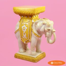 Vintage Cream Elephant Garden Seat