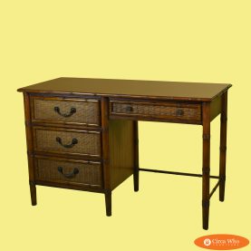 Vintage Faux Bamboo Brown Desk