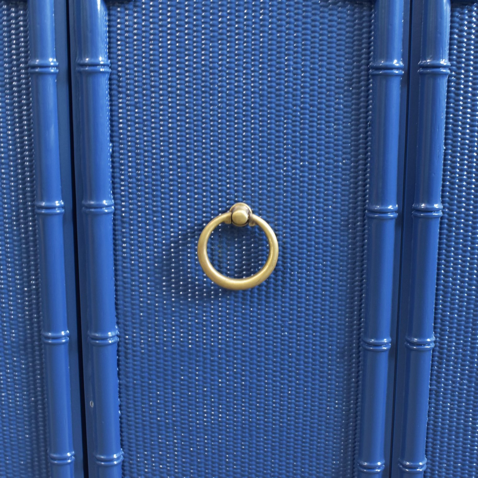 Navy Blue Omega Style Glass Door Circa Who