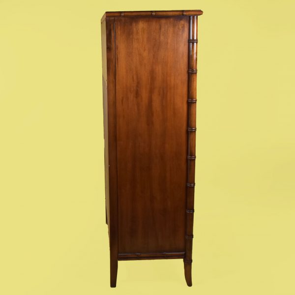 Vintage Faux Bamboo Hand-painted Armoire