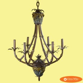 Vintage Faux Bamboo Palms Chandelier