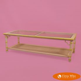 Vintage Faux Bamboo Rectangular Coffee Table