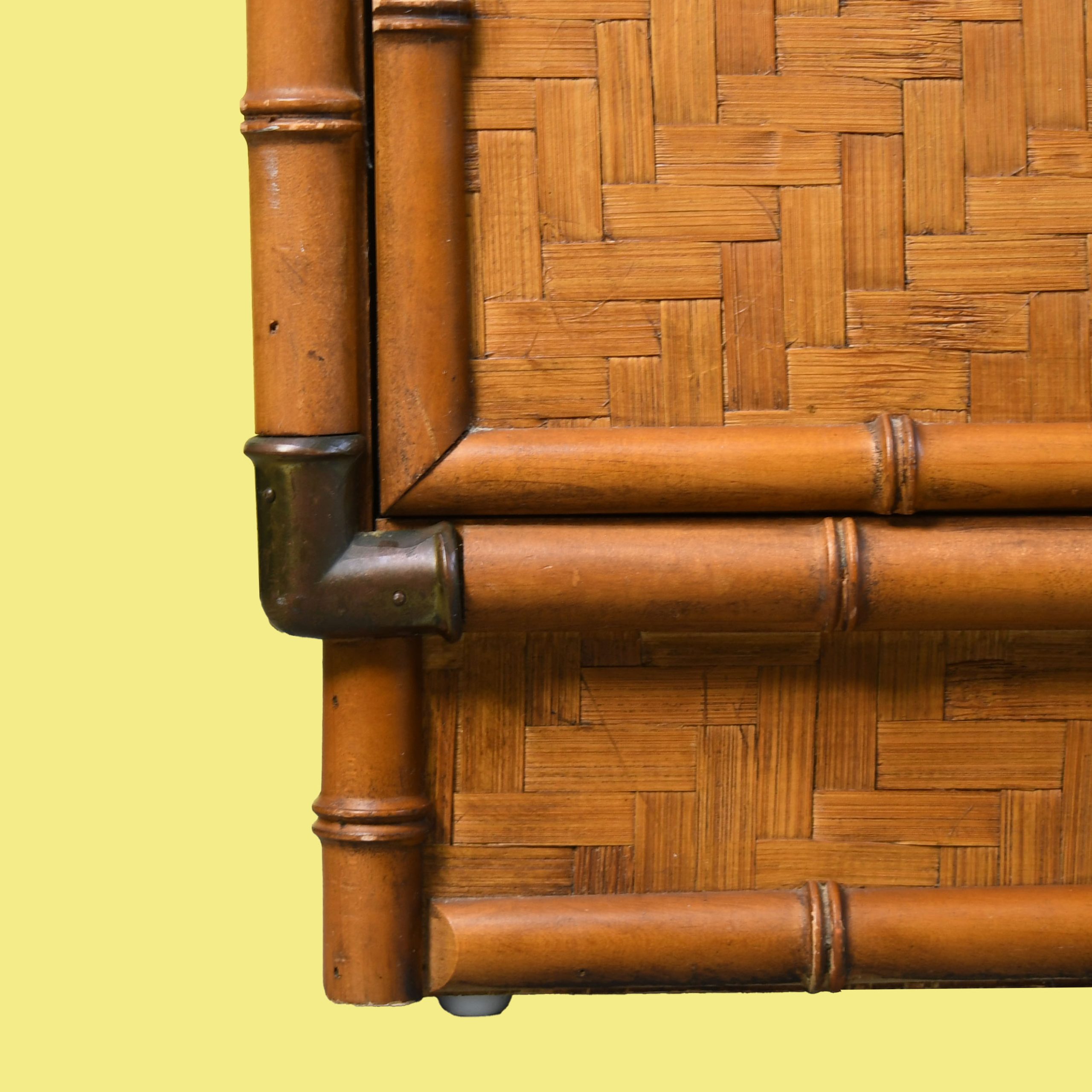 Vintage Faux Bamboo and Wrapped Rattan Dresser