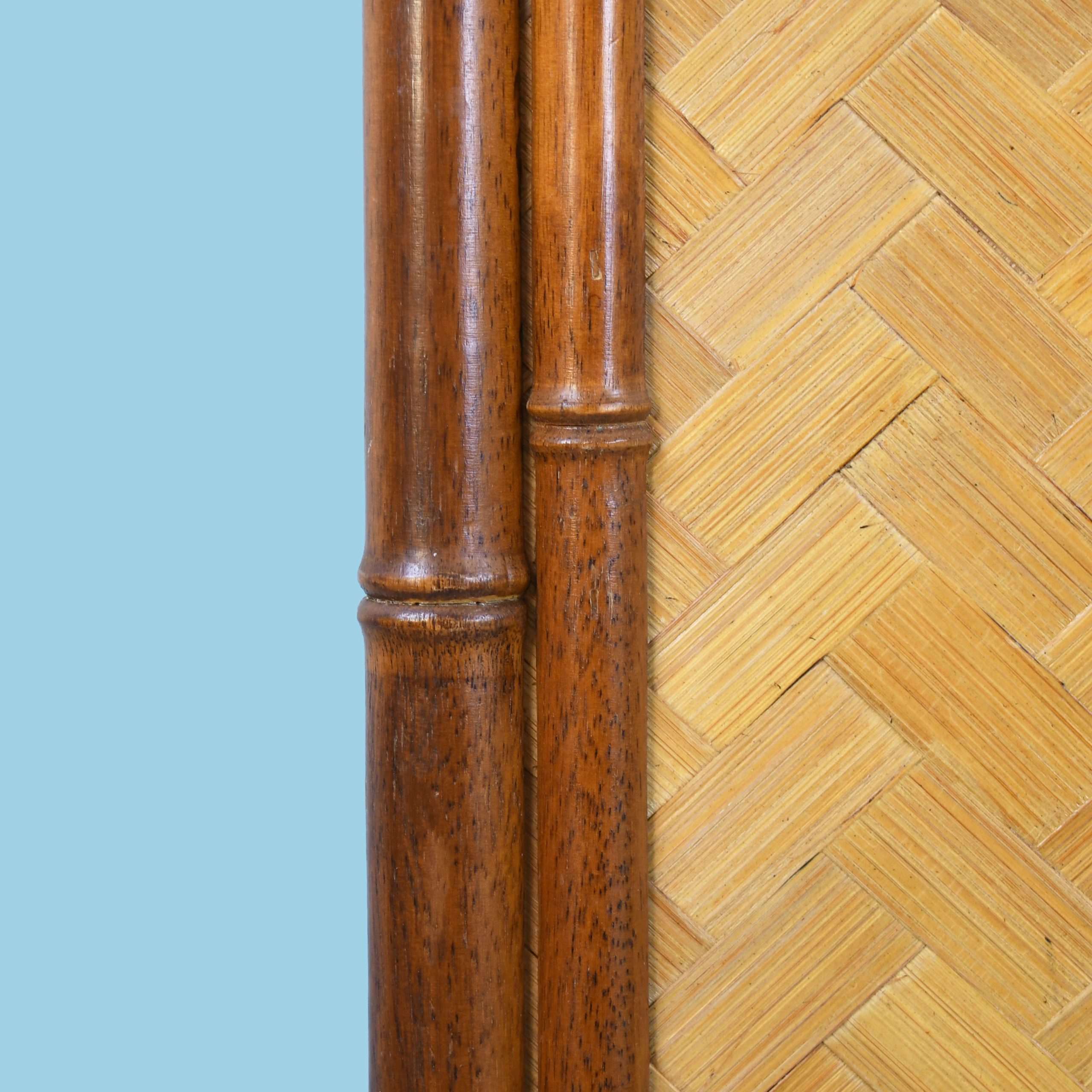 Vintage Faux Bamboo and Wrapped Rattan Mirror