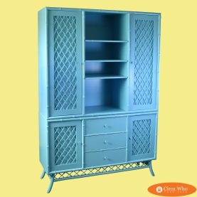 Vintage Ficks Reed Blue Breakfront