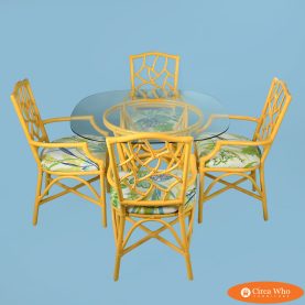 Vintage Fretwork Yellow Dining Set