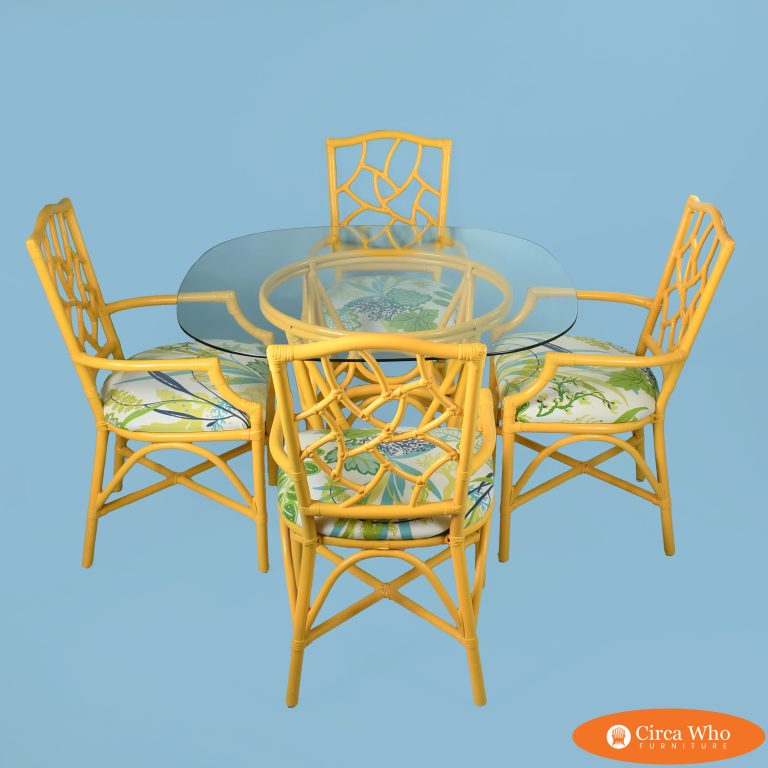 Vintage Fretwork Yellow Dining Set