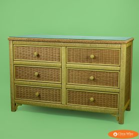 Vintage Henry Link Woven Rattan Dresser