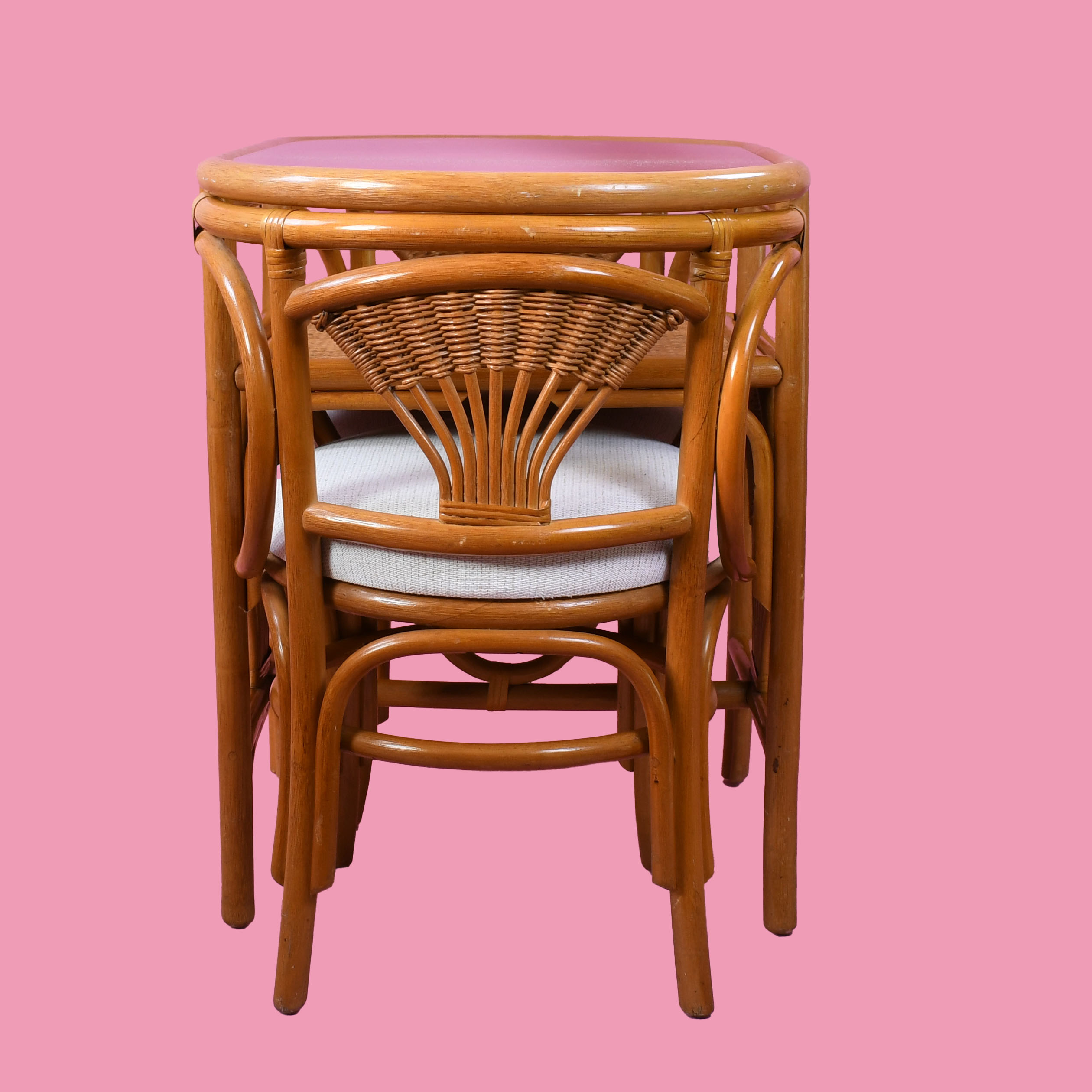 Vintage Honey Rattan Bistro Set